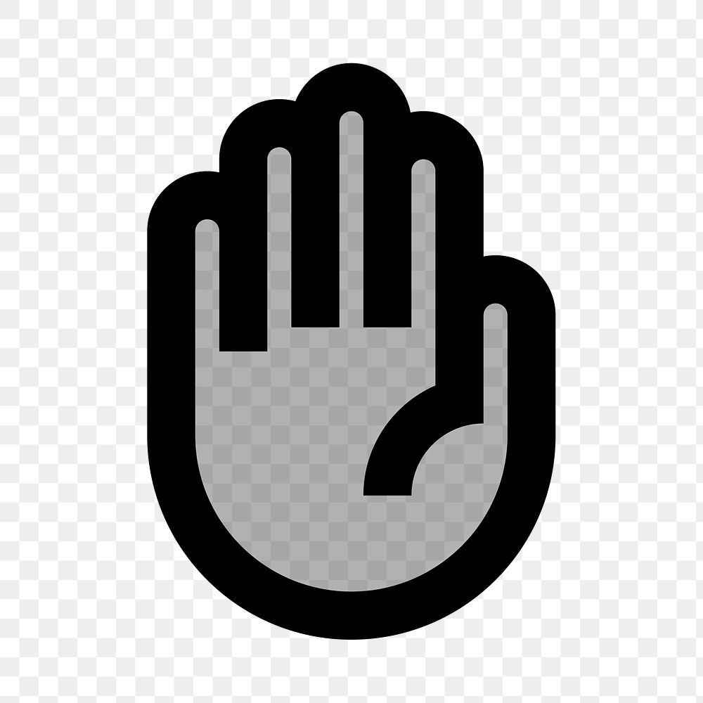 PNG raised hand flat icon, transparent background