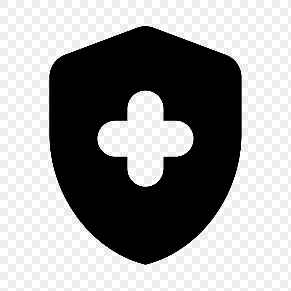 PNG health insurance shield flat icon, transparent background