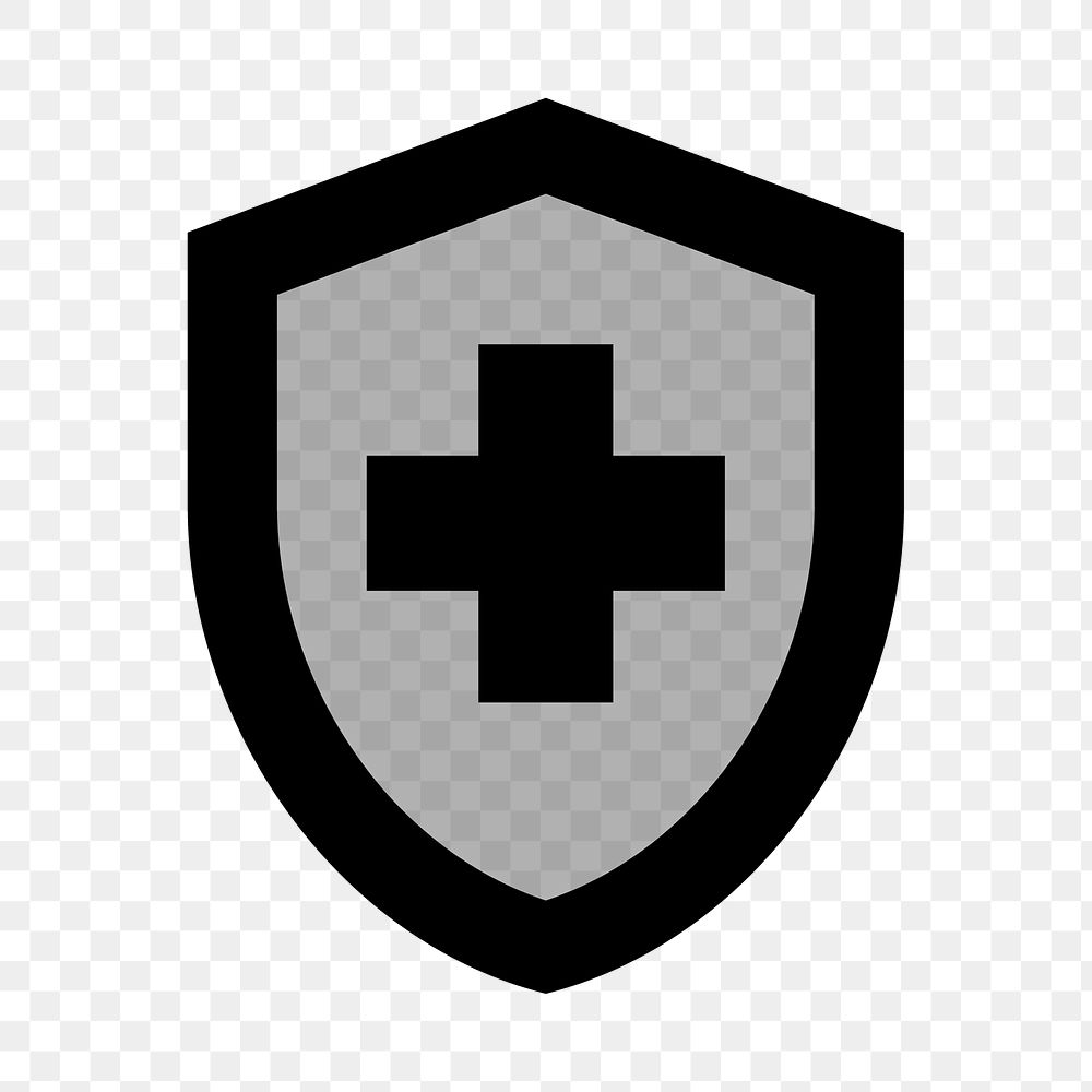 PNG health insurance shield flat icon, transparent background