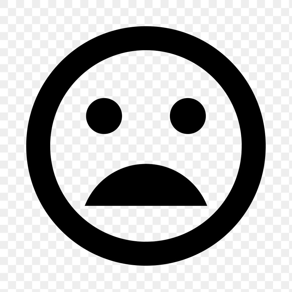 PNG bad mood emoticon flat icon, transparent background