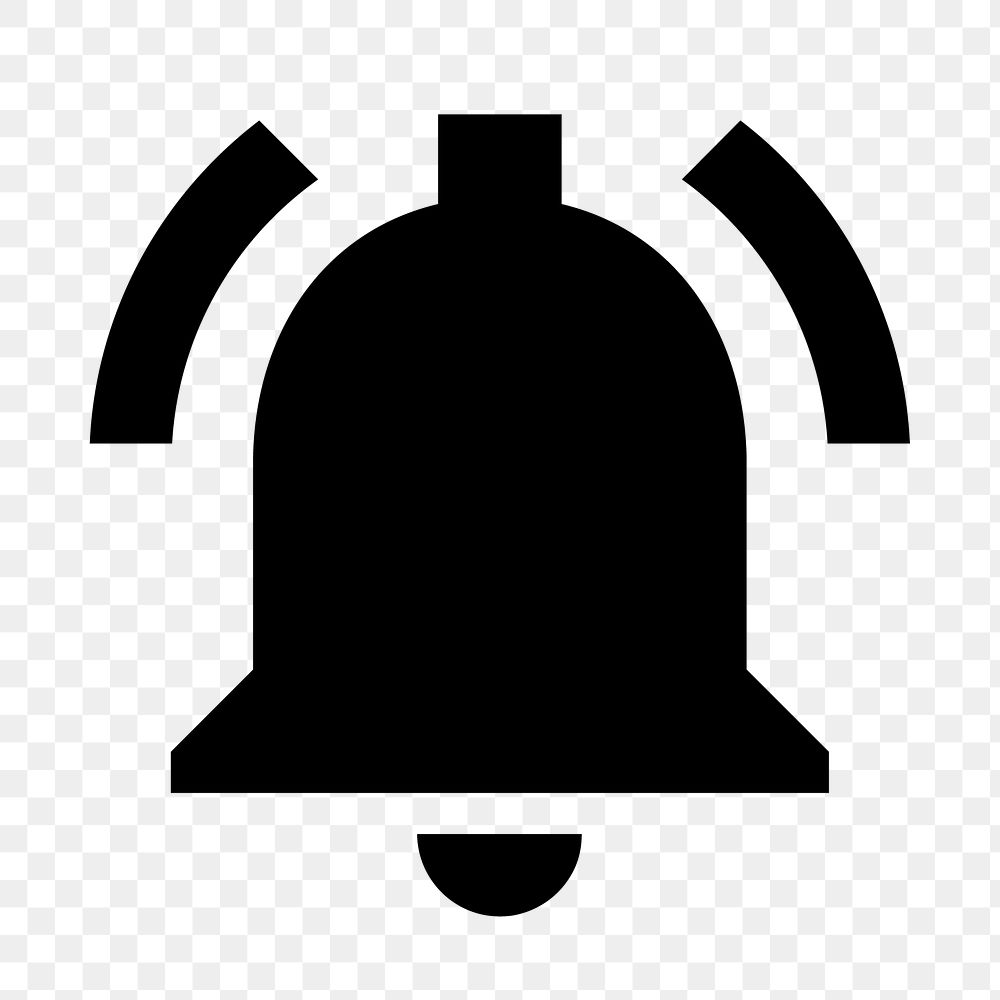 PNG notification active bell flat icon, transparent background