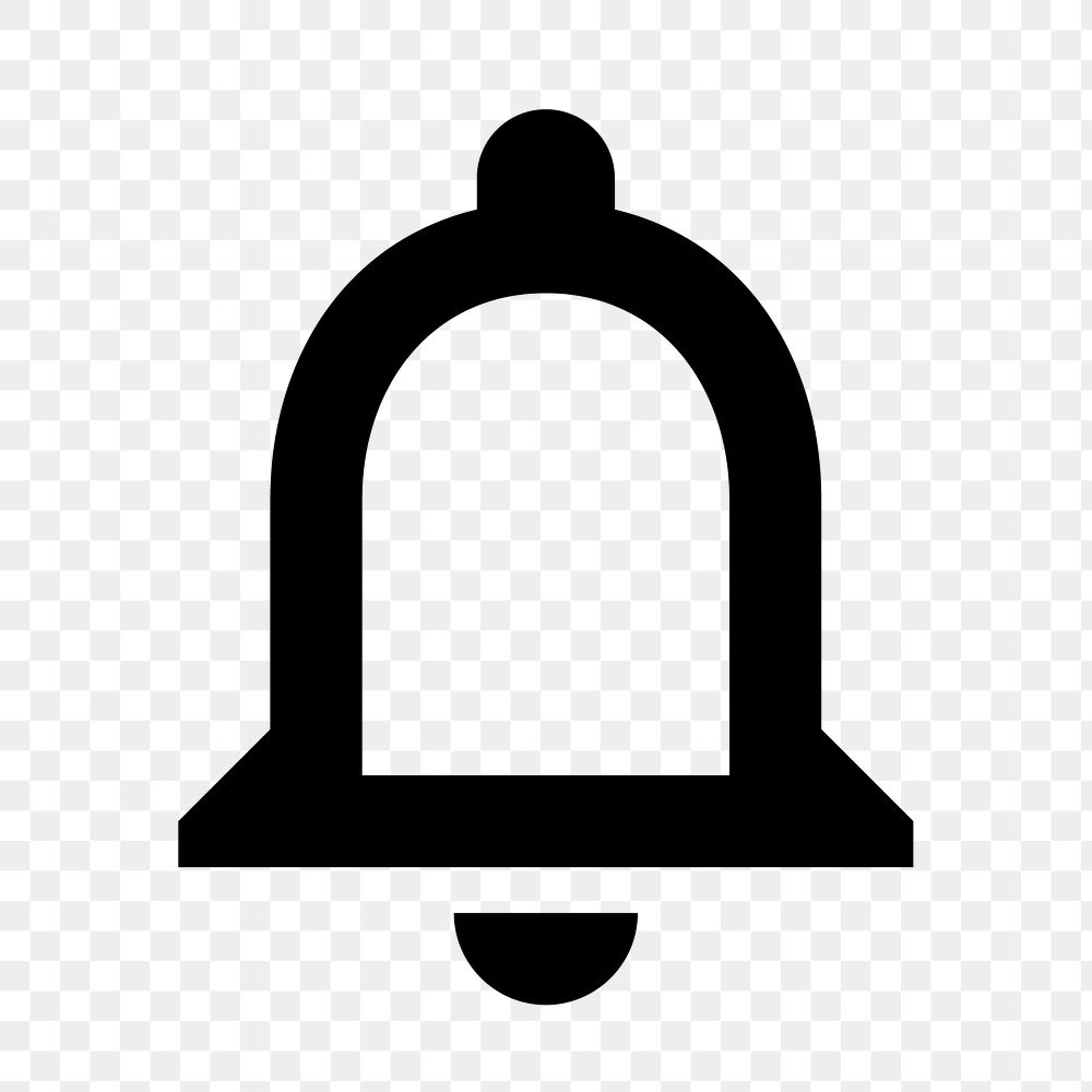 PNG notification bell flat icon, transparent background