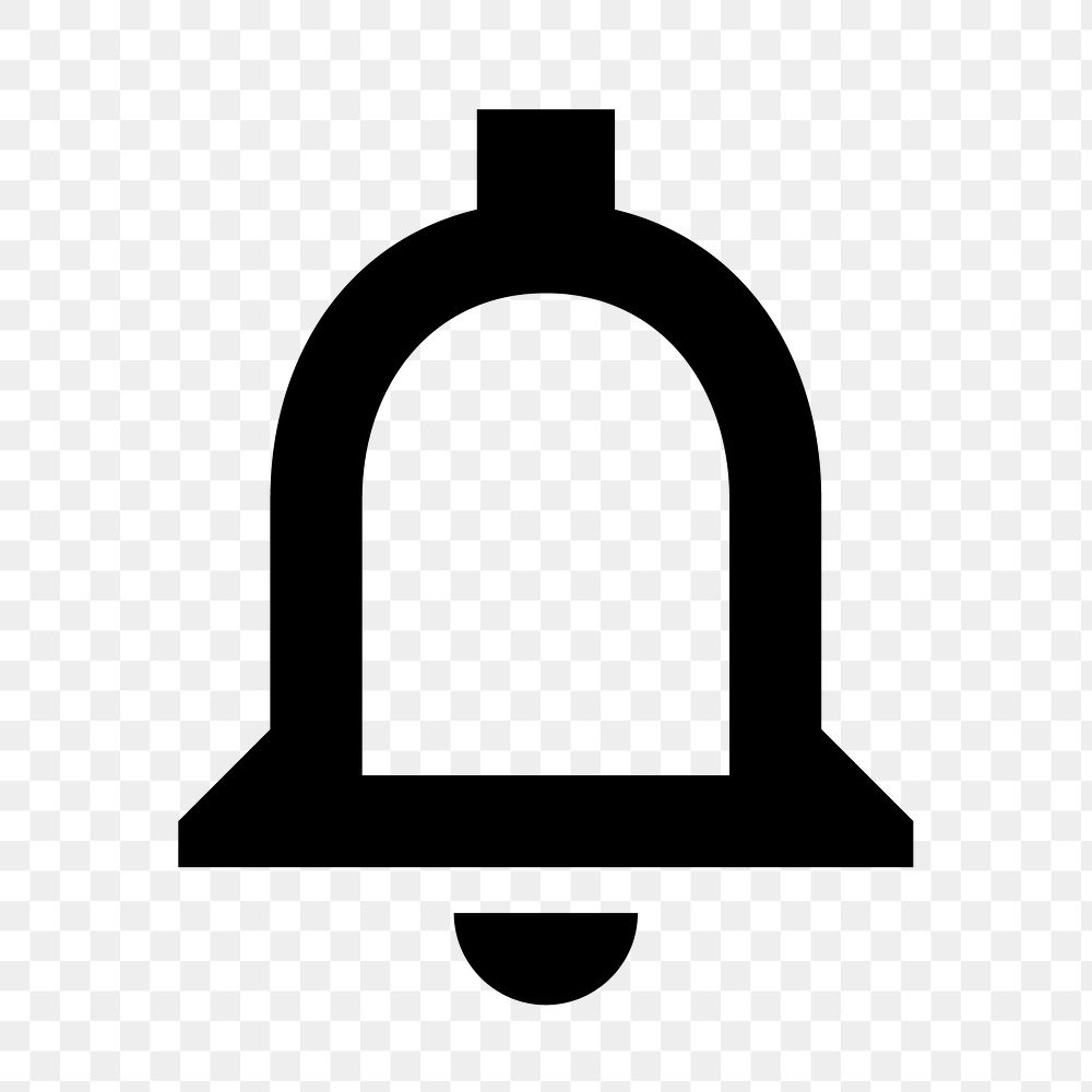 PNG notification bell flat icon, transparent background