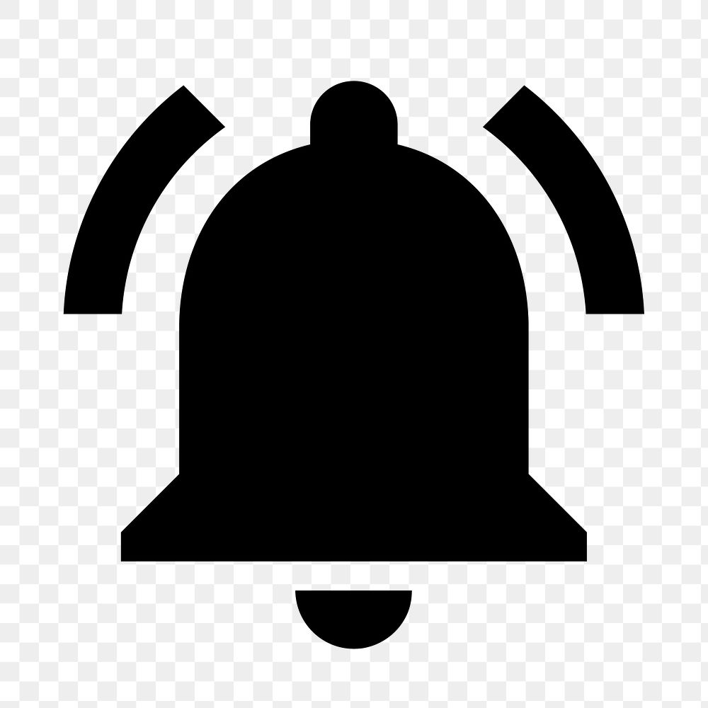 PNG notification active bell flat icon, transparent background