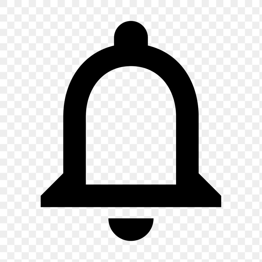 PNG notification bell flat icon, transparent background