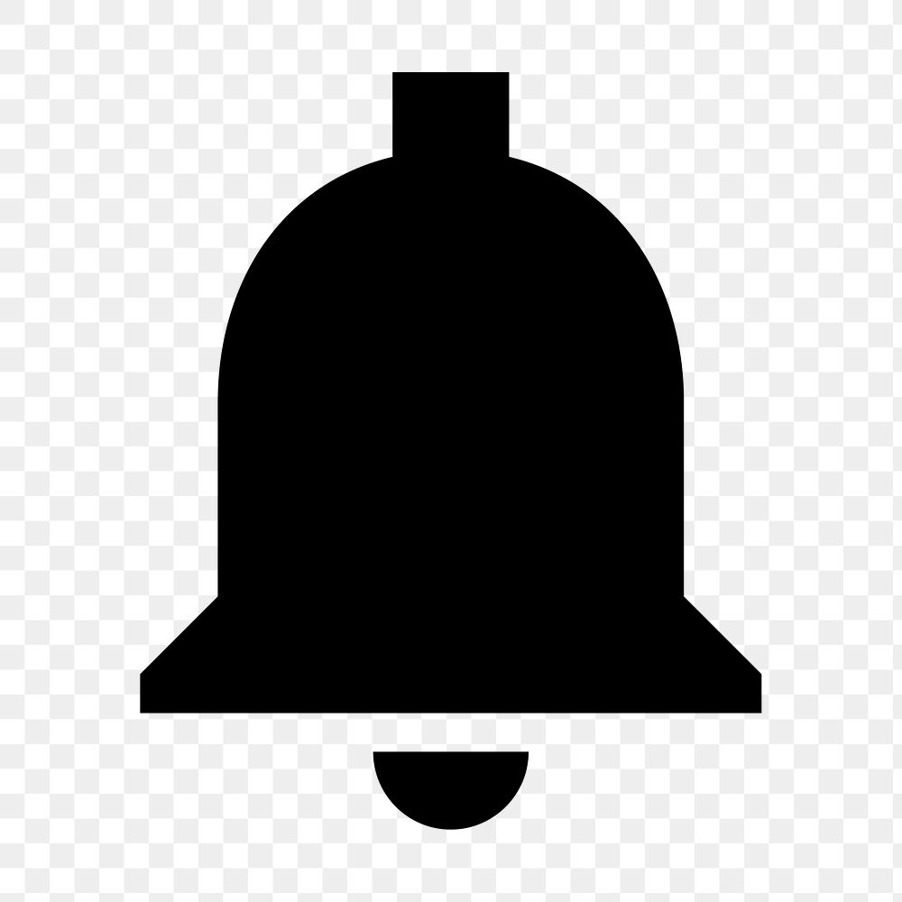 PNG notification bell flat icon, transparent background