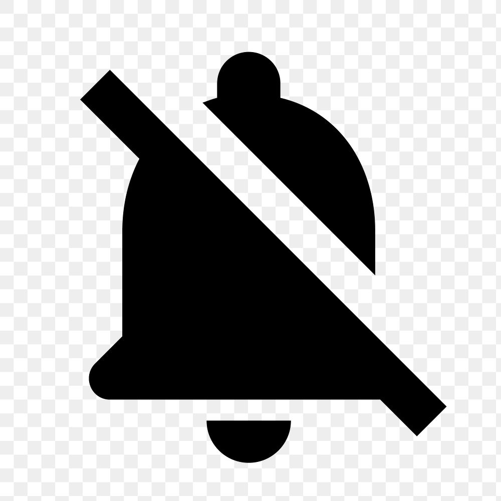 PNG notification off bell flat icon, transparent background