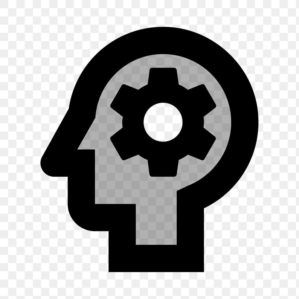 PNG AI head flat icon, transparent background