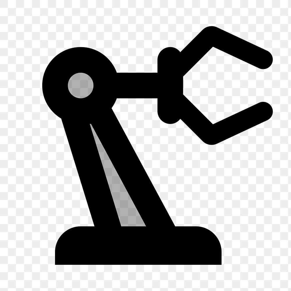 PNG robotic arm flat icon, transparent background