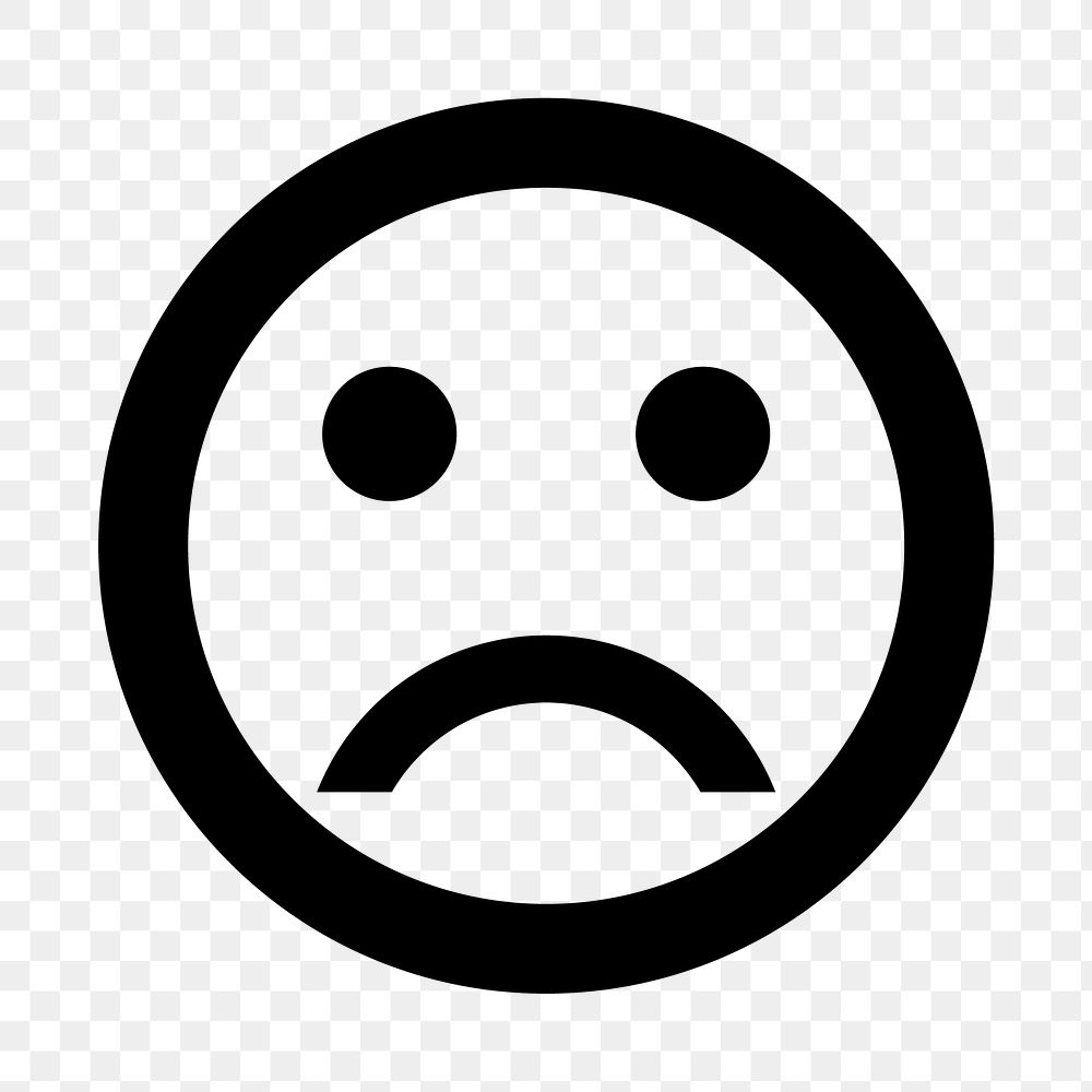 PNG bad mood emoticon flat icon, transparent background