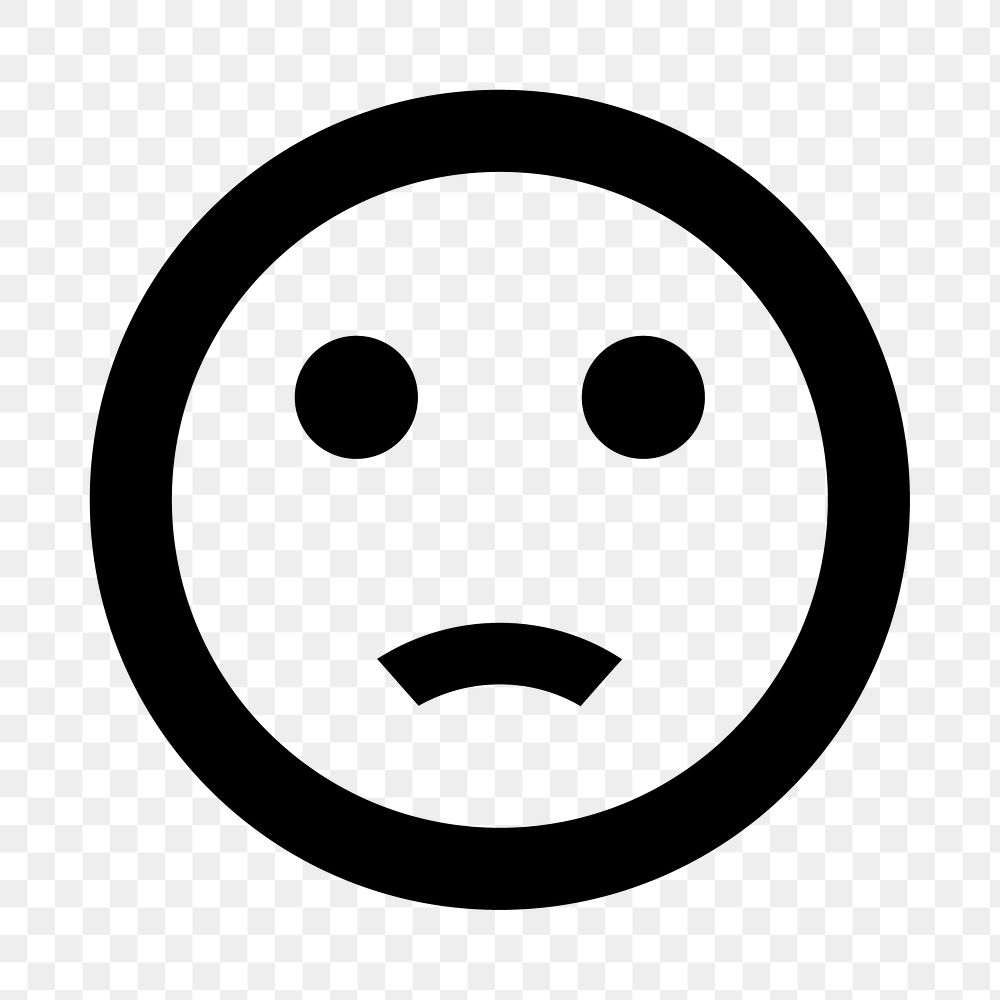 PNG bad mood emoticon flat icon, transparent background