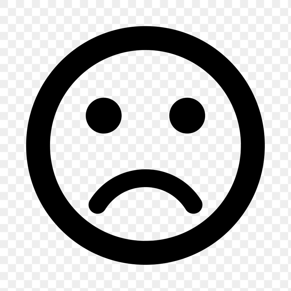 PNG bad mood emoticon flat icon, transparent background