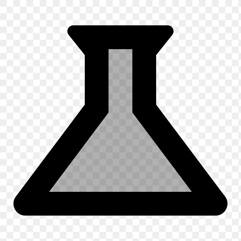 PNG science flask flat icon, transparent background