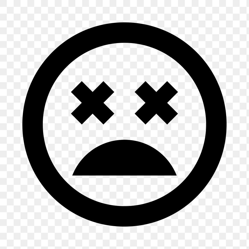 PNG bad mood emoticon flat icon, transparent background