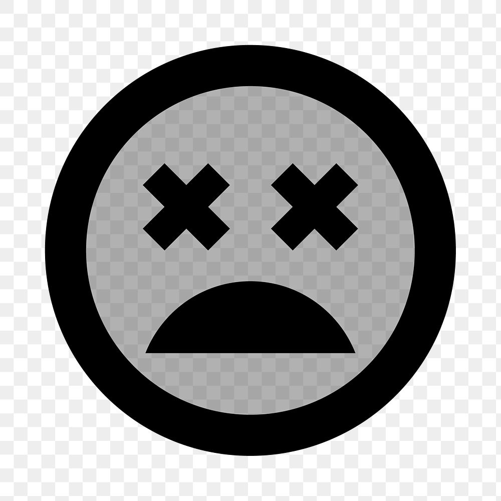 PNG bad mood emoticon flat icon, transparent background