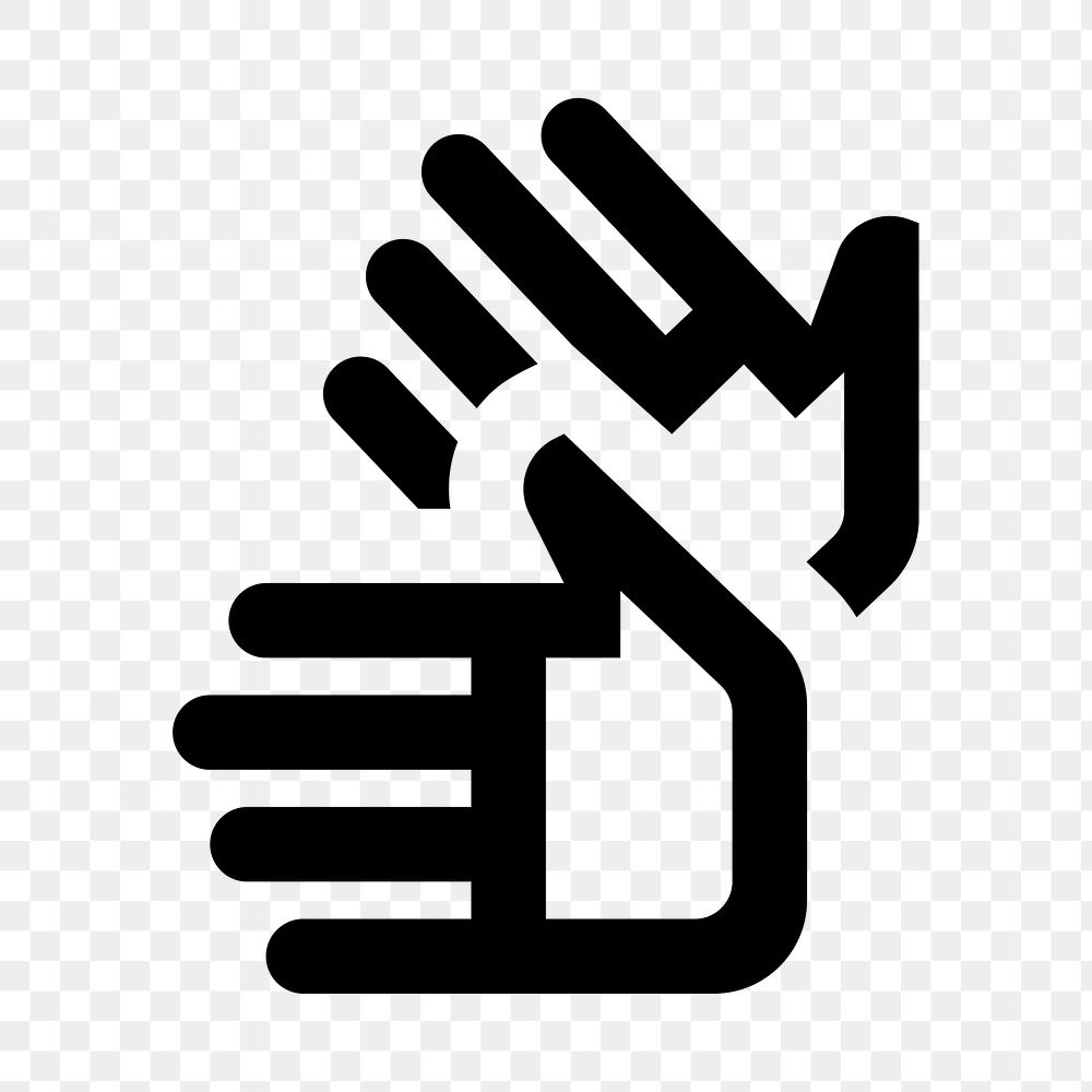 PNG sign language hand flat icon, transparent background