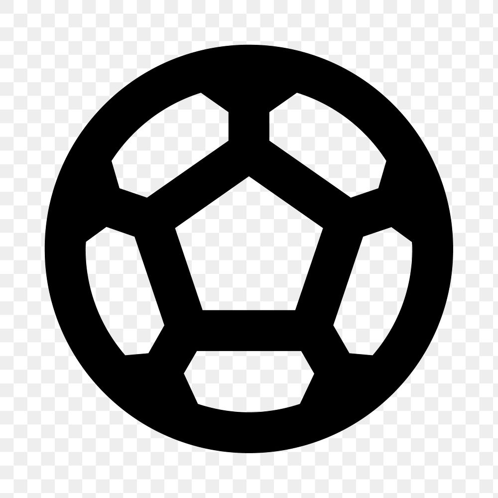 PNG soccer ball flat icon, transparent background