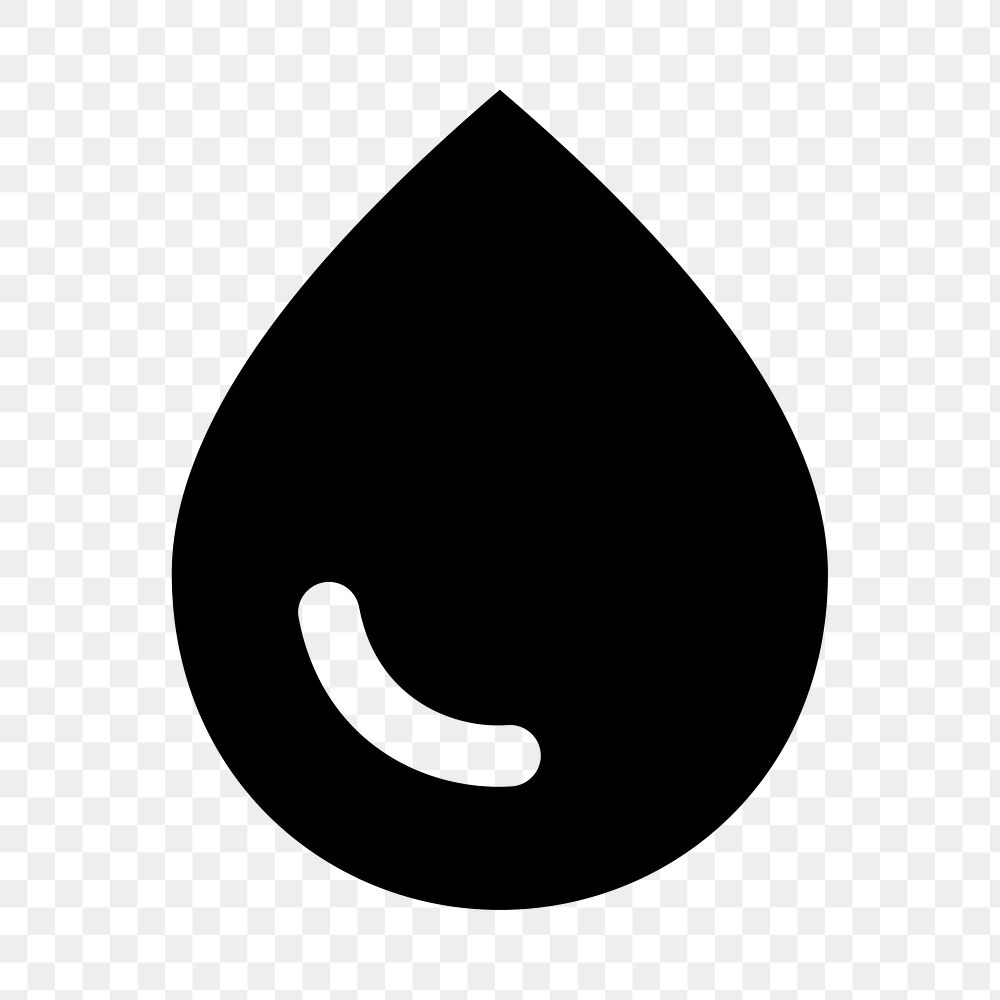 PNG water drop flat icon, transparent background