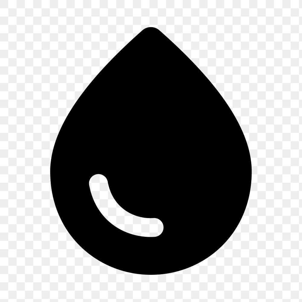 PNG water drop flat icon, transparent background