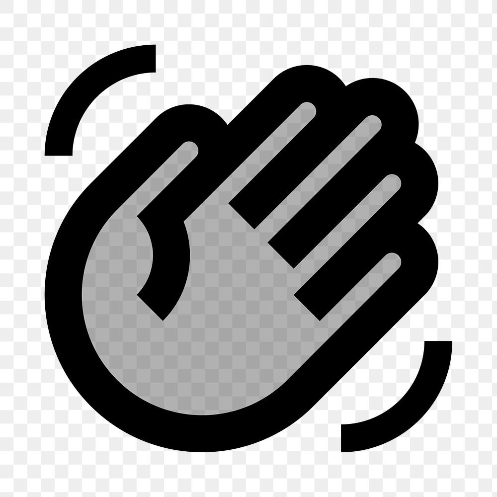 PNG waving hand flat icon, transparent background