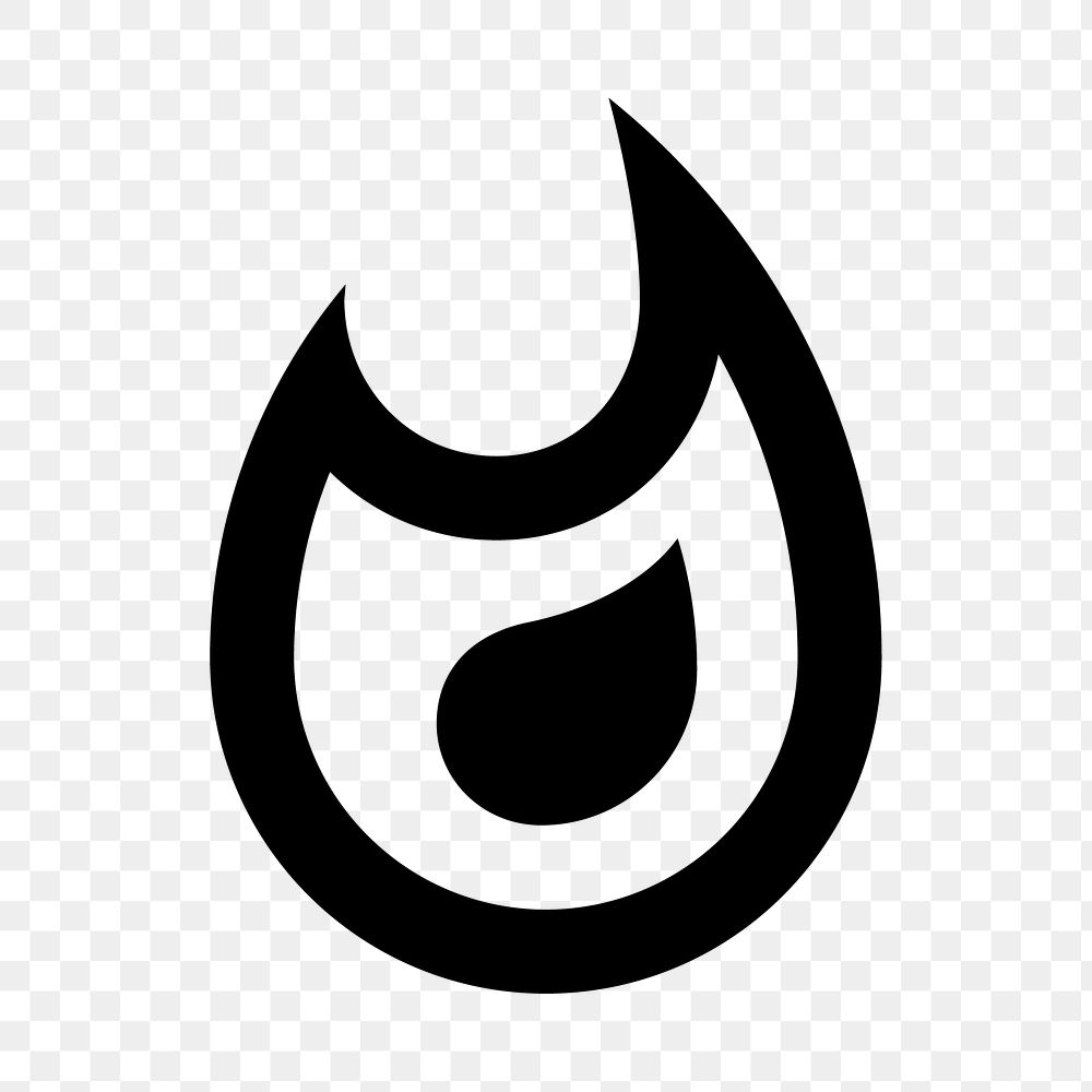 PNG flame flat icon, transparent background