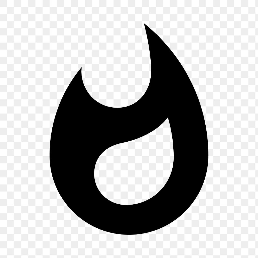 PNG flame flat icon, transparent background