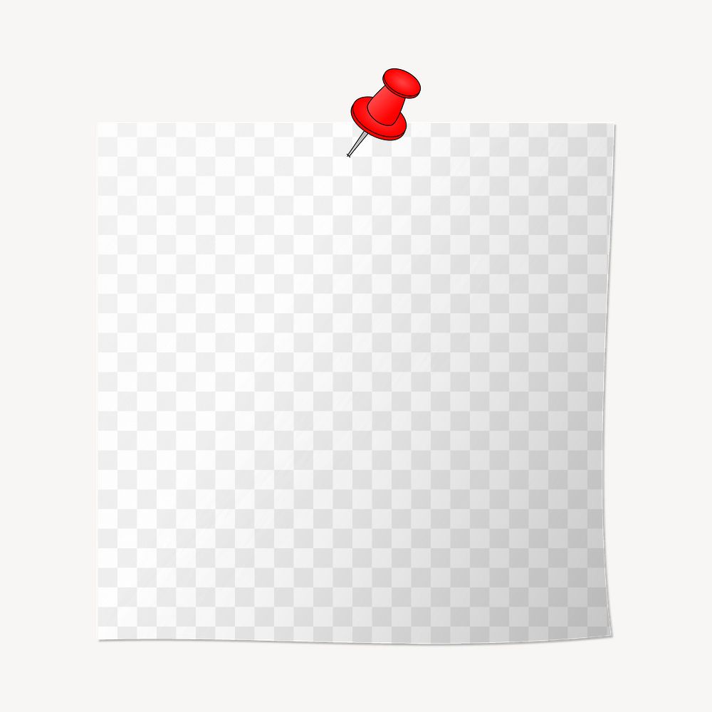 Pinned paper note png mockup, transparent design