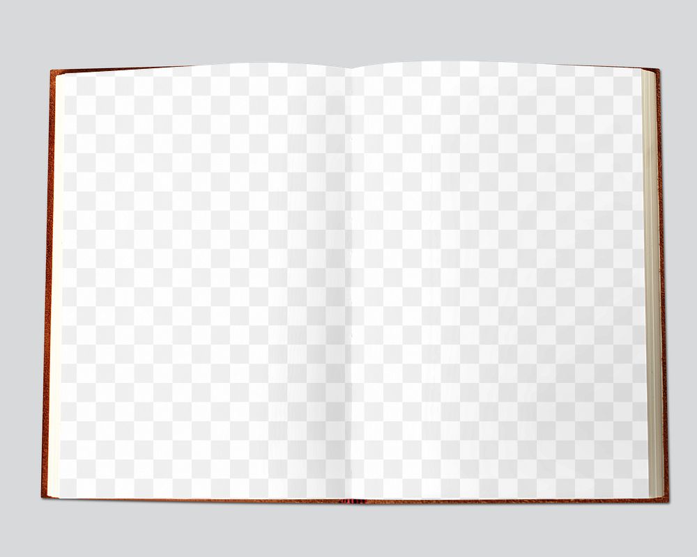 Open book page png mockup, transparent design