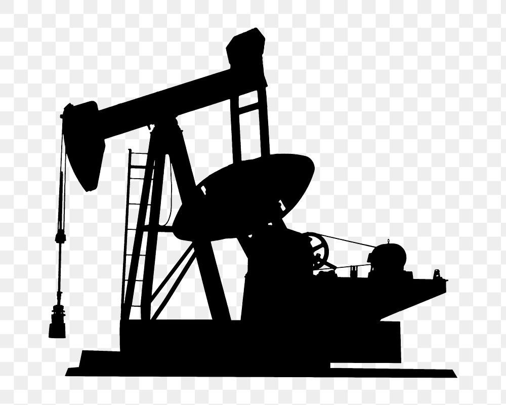 Png silhouette oil field pump, transparent background