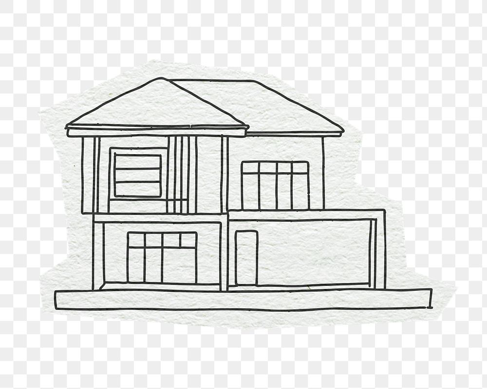 PNG House architecture, line art illustration, transparent background