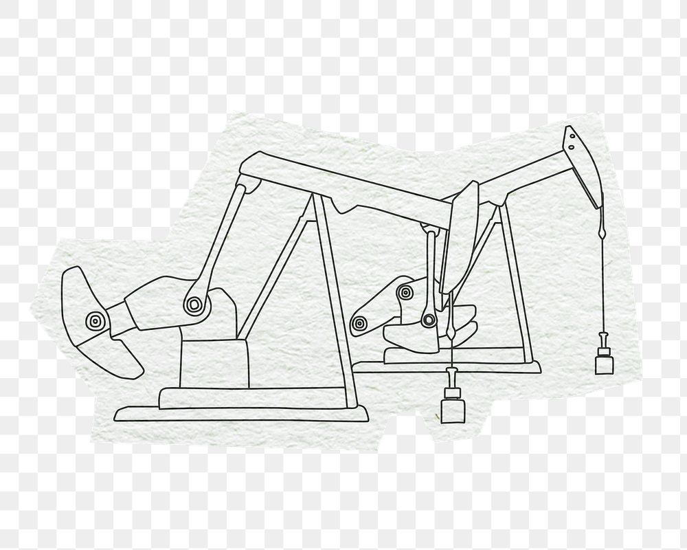 PNG Horsehead pump, industry, line art illustration, transparent background