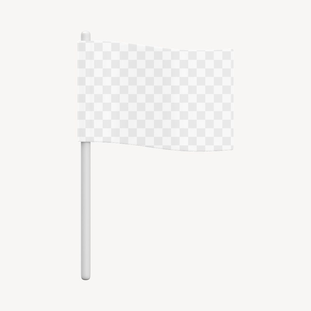 3D flag png transparent mockup