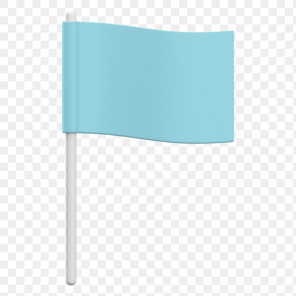 PNG 3D blue flag, transparent background