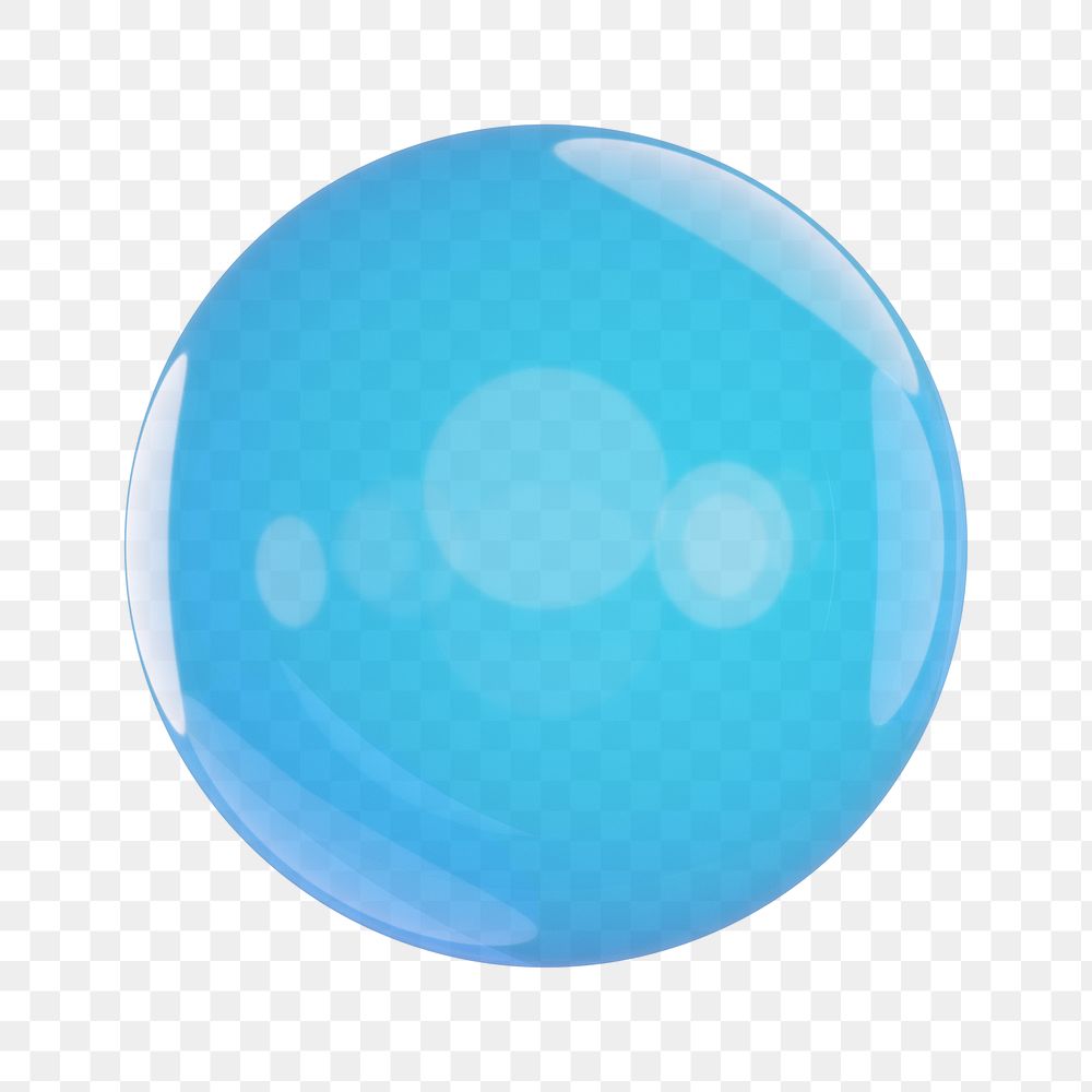 PNG 3D blue crystal ball, element illustration, transparent background