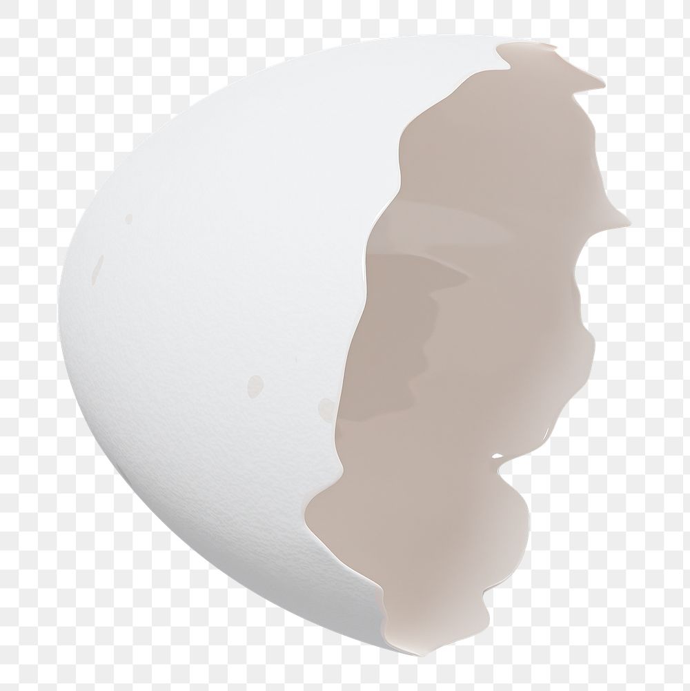 PNG 3D cracked egg shell, element illustration, transparent background