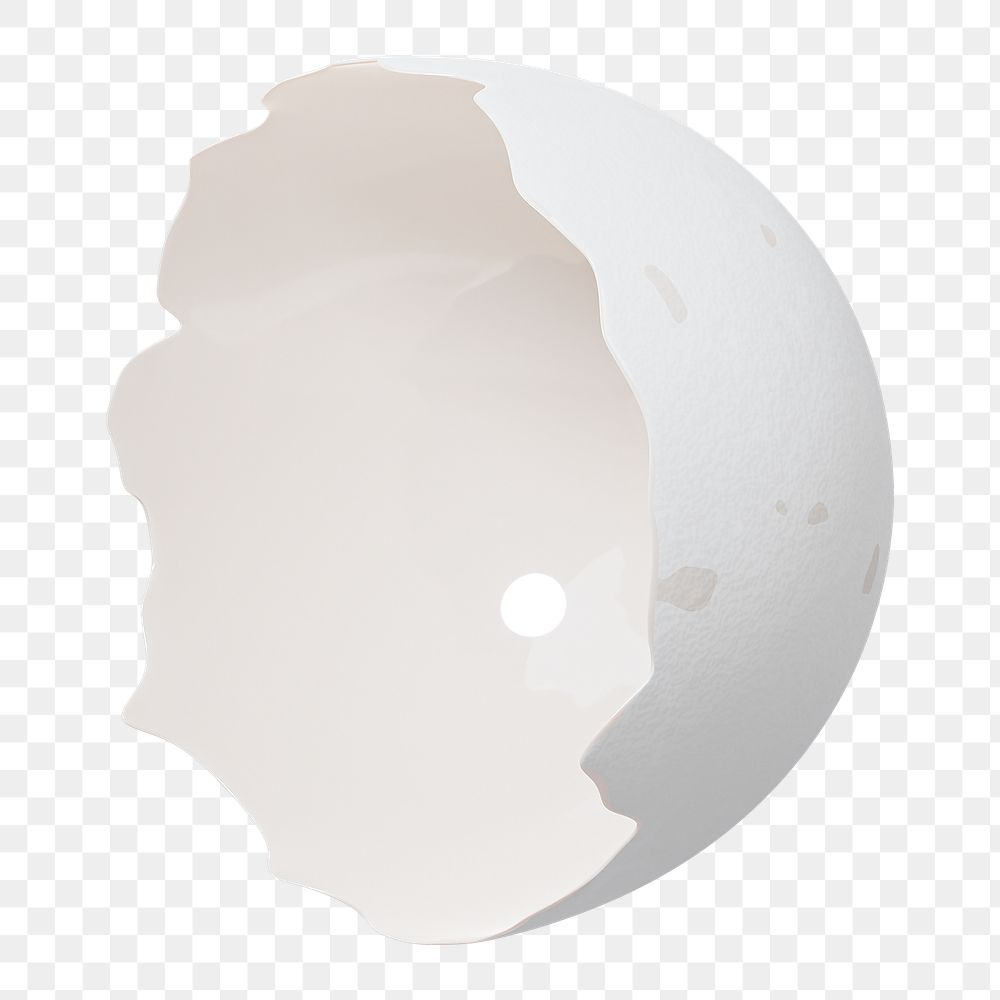 PNG 3D cracked egg shell, element illustration, transparent background