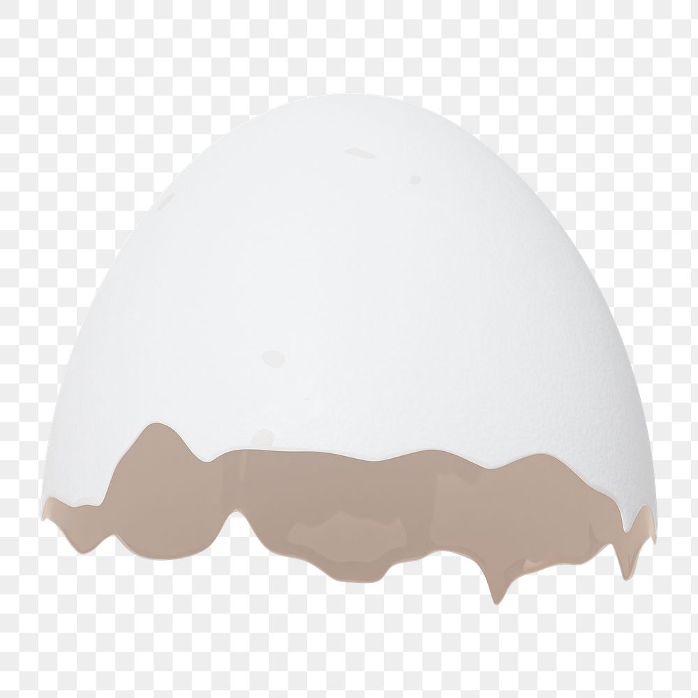 PNG 3D cracked egg shell, element illustration, transparent background