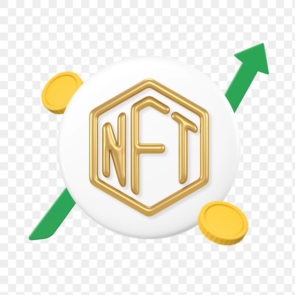 PNG 3D NFT cryptocurrency, element illustration, transparent background