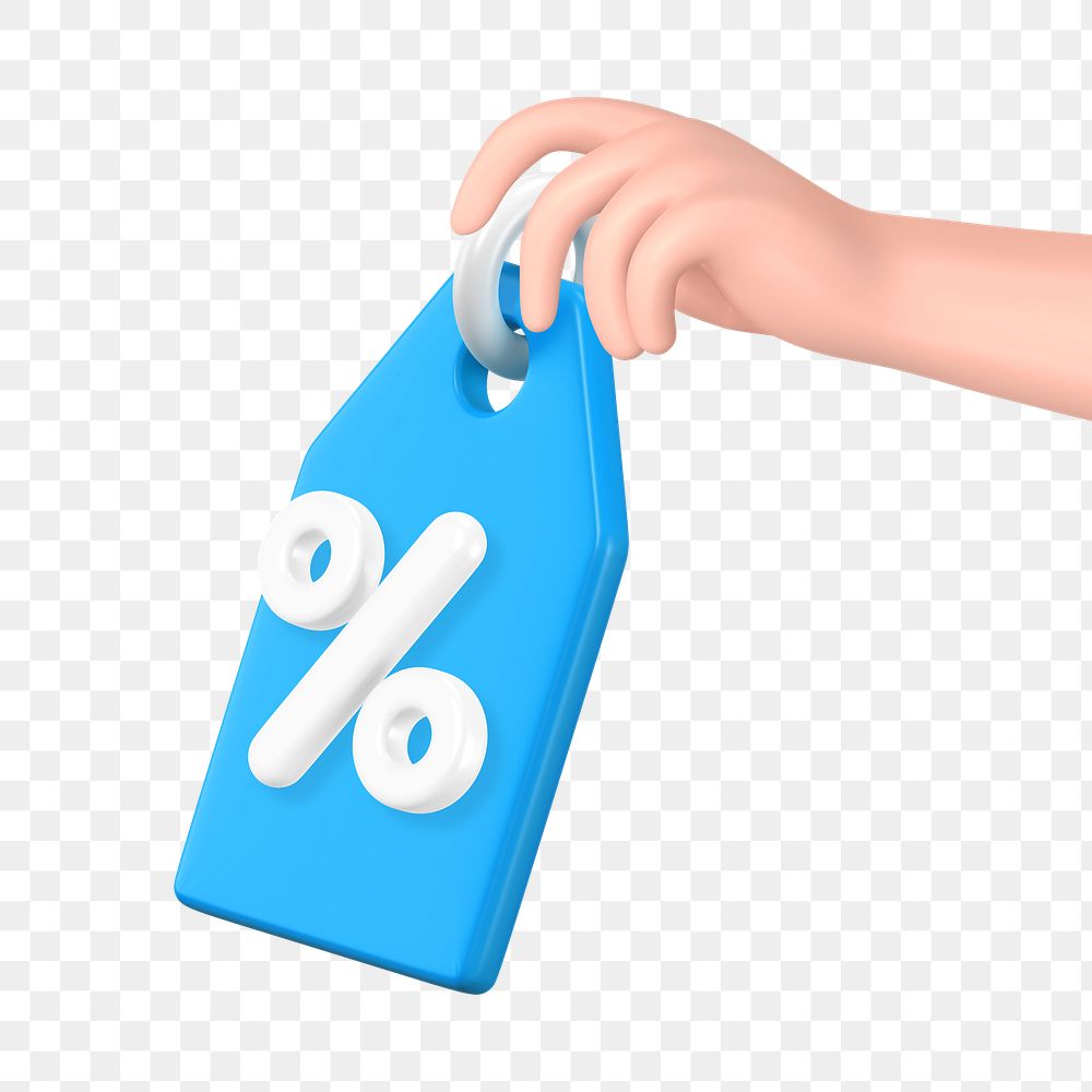 PNG 3D sale tag, element illustration, transparent background