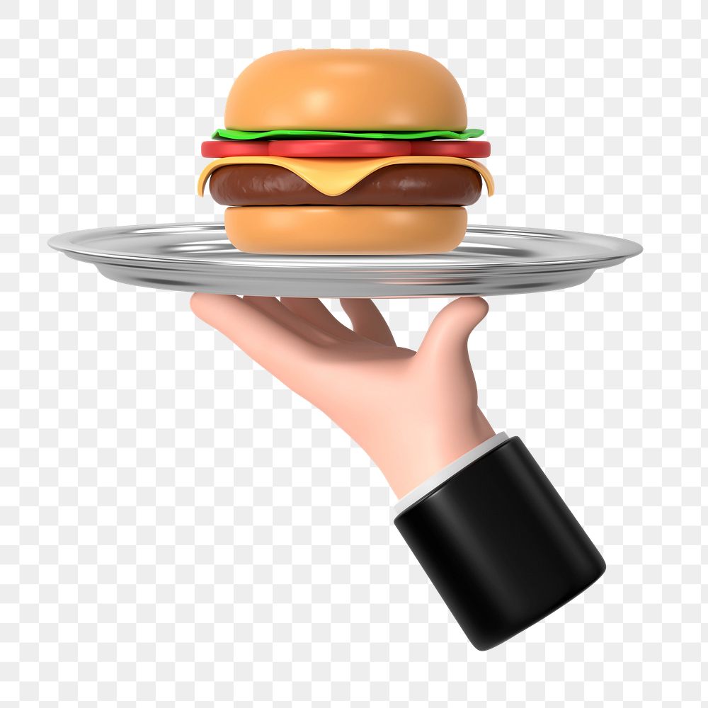 PNG 3D hamburger, element illustration, transparent background