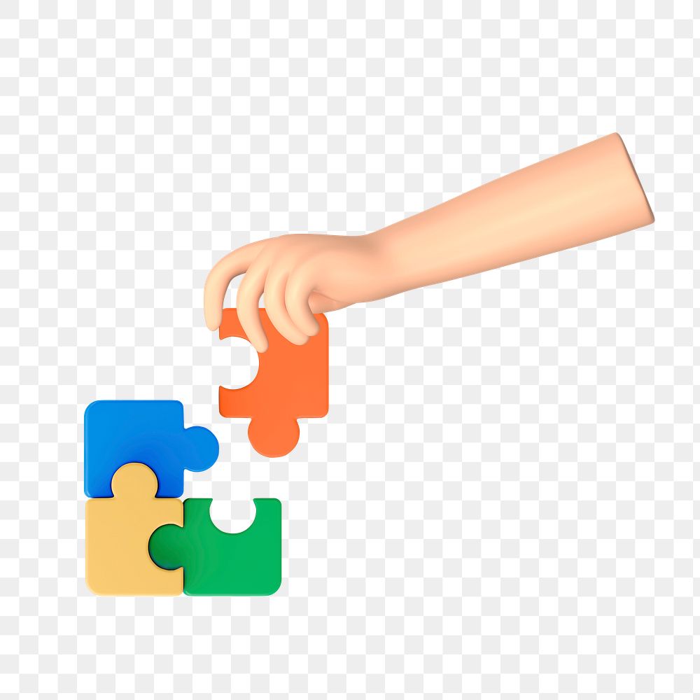 PNG 3D puzzle pieces, element illustration, transparent background