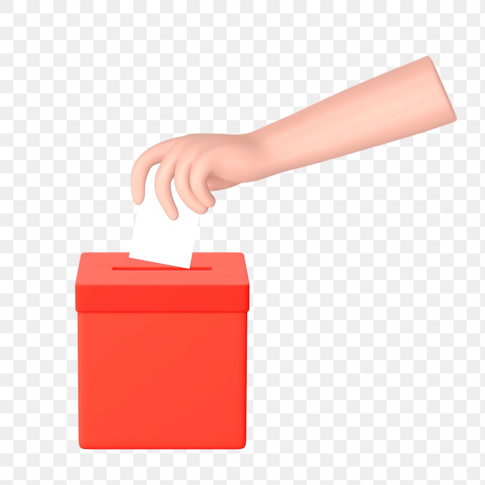PNG 3D lodging voting ballot, element illustration, transparent background