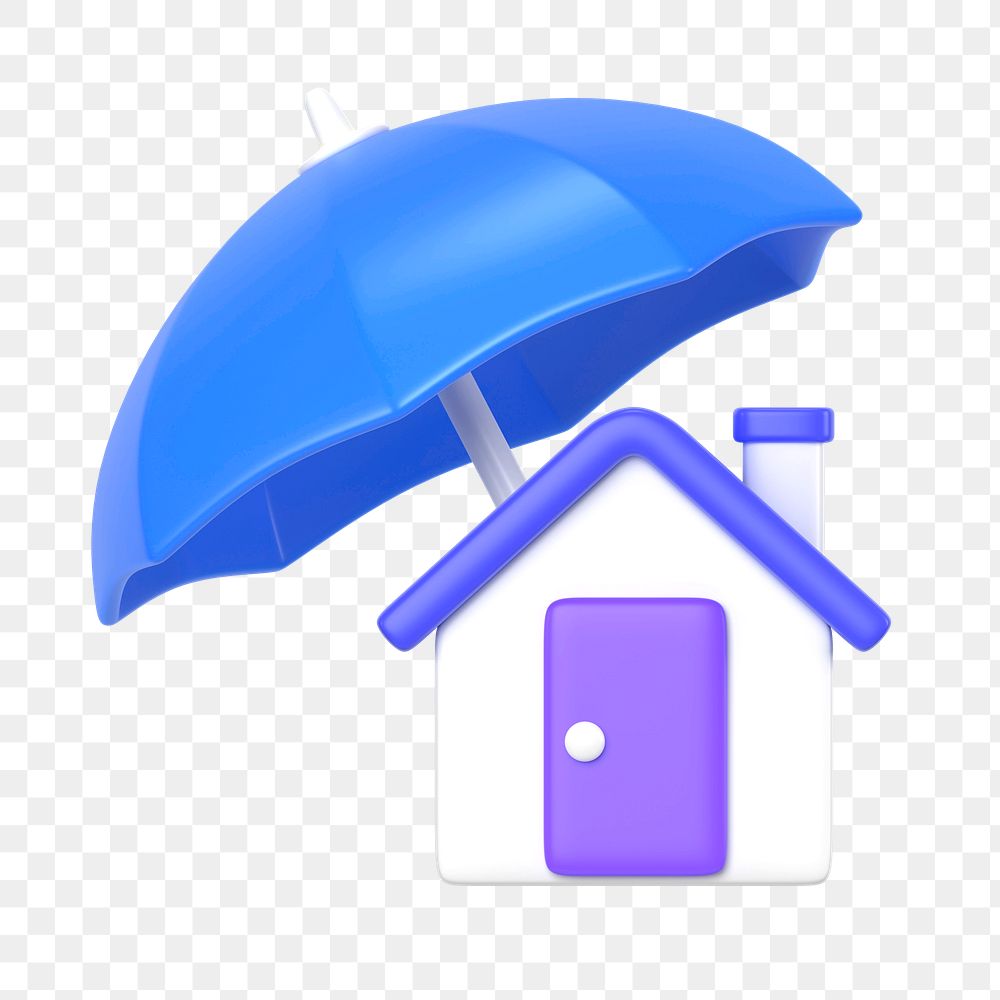 PNG 3D house insurance, element illustration, transparent background