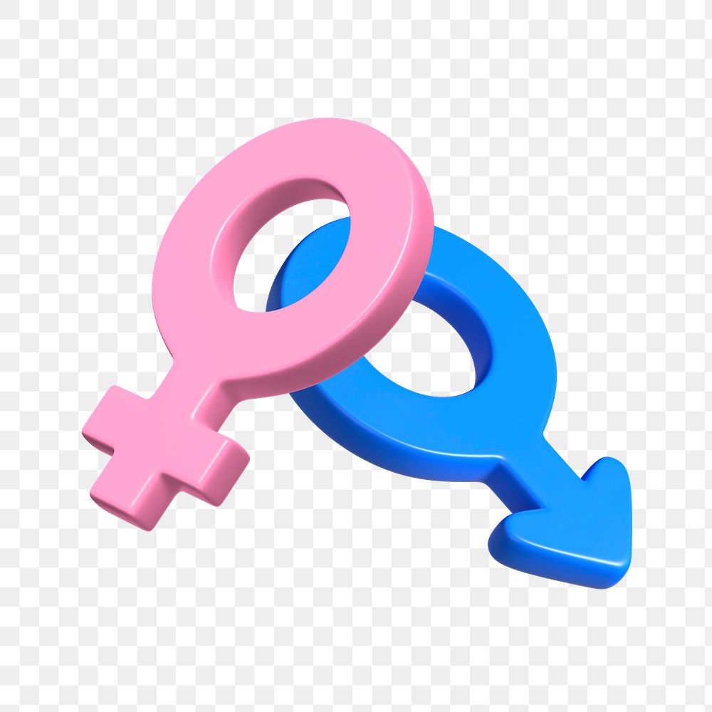 PNG 3D gender symbol, element illustration, transparent background