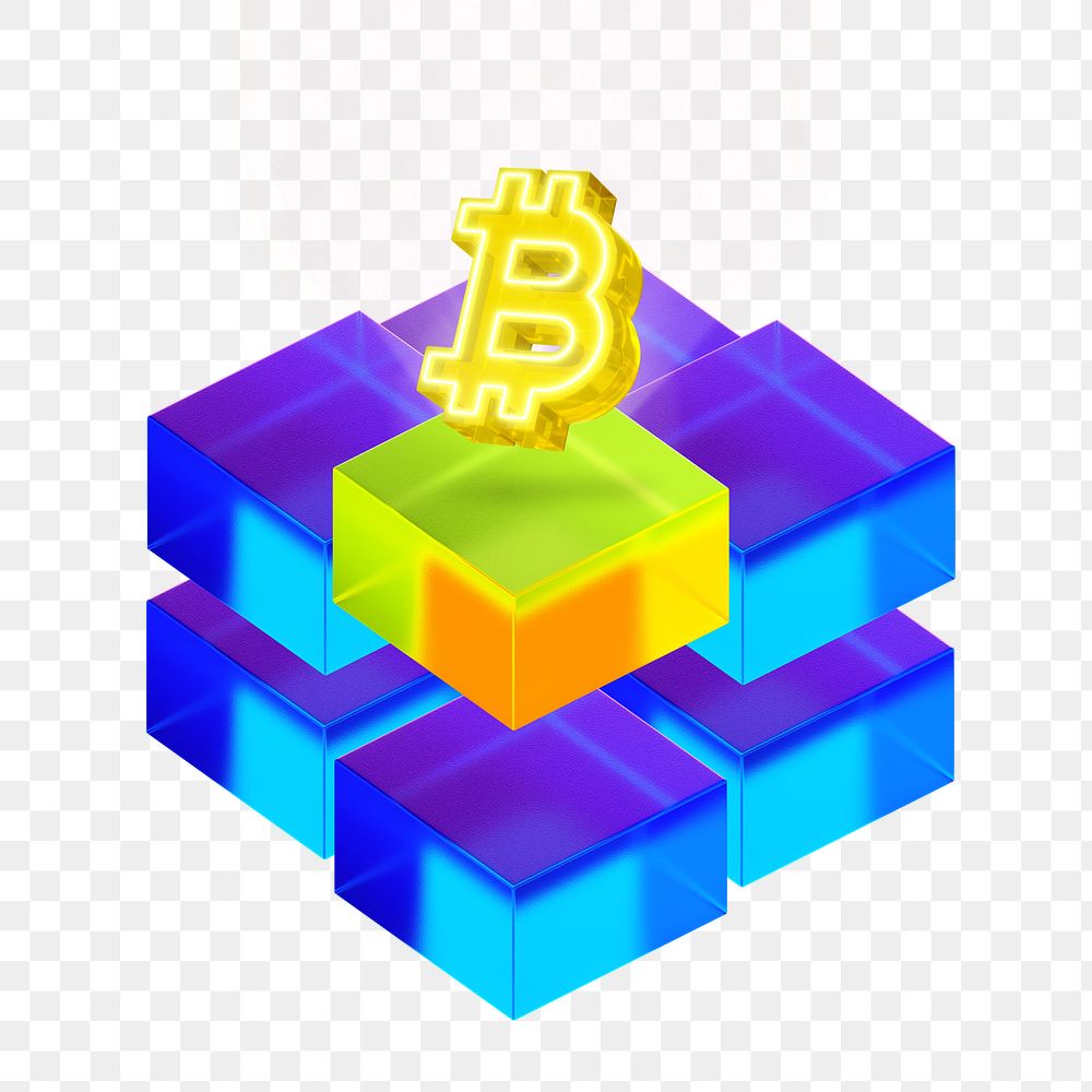 PNG 3D blockchain, element illustration, transparent background
