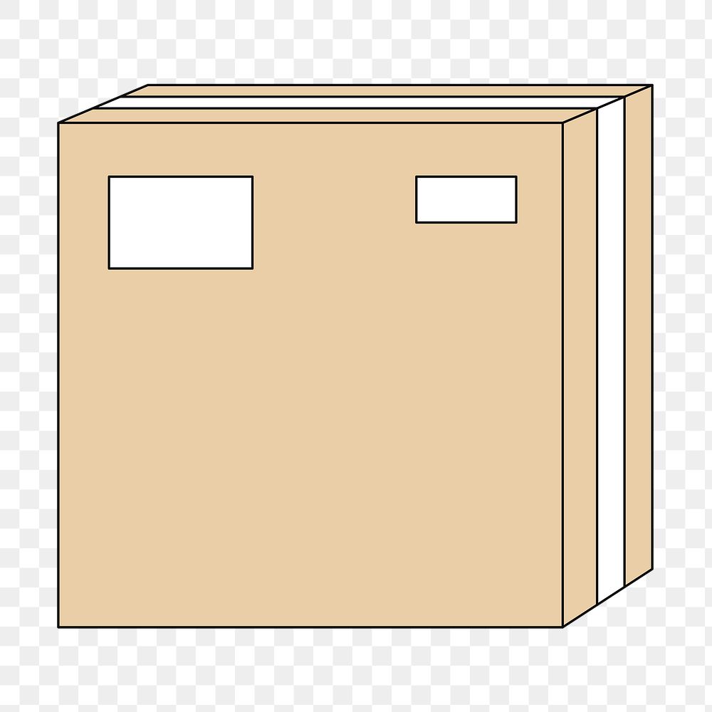 PNG Parcel box, flat object illustration, transparent background