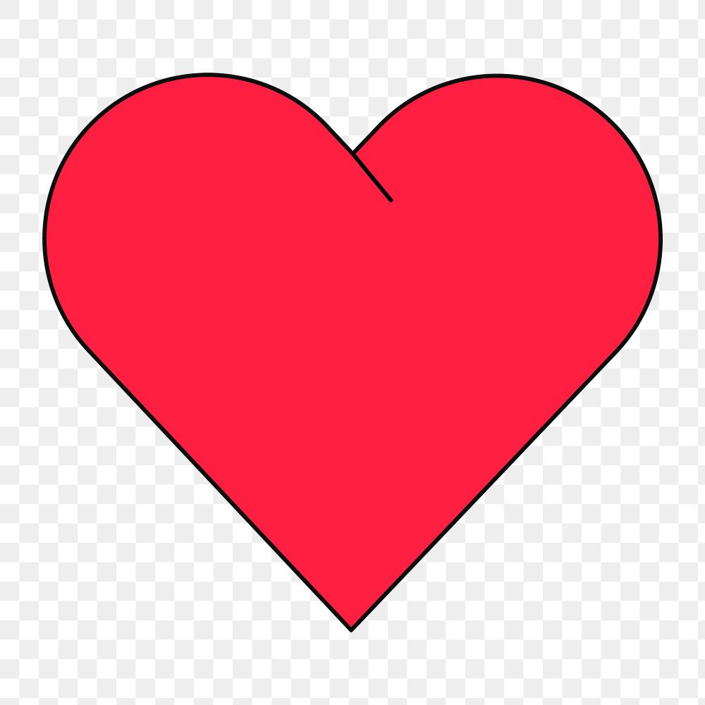 Png red heart illustration, transparent background