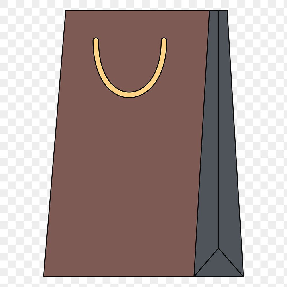 PNG Shopping bag, flat illustration, transparent background