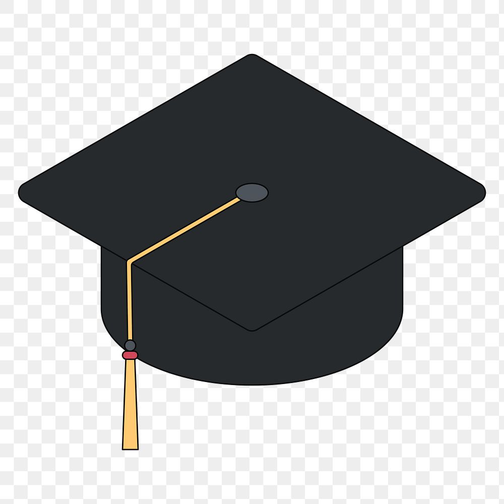 Png graduation hat illustration, transparent background