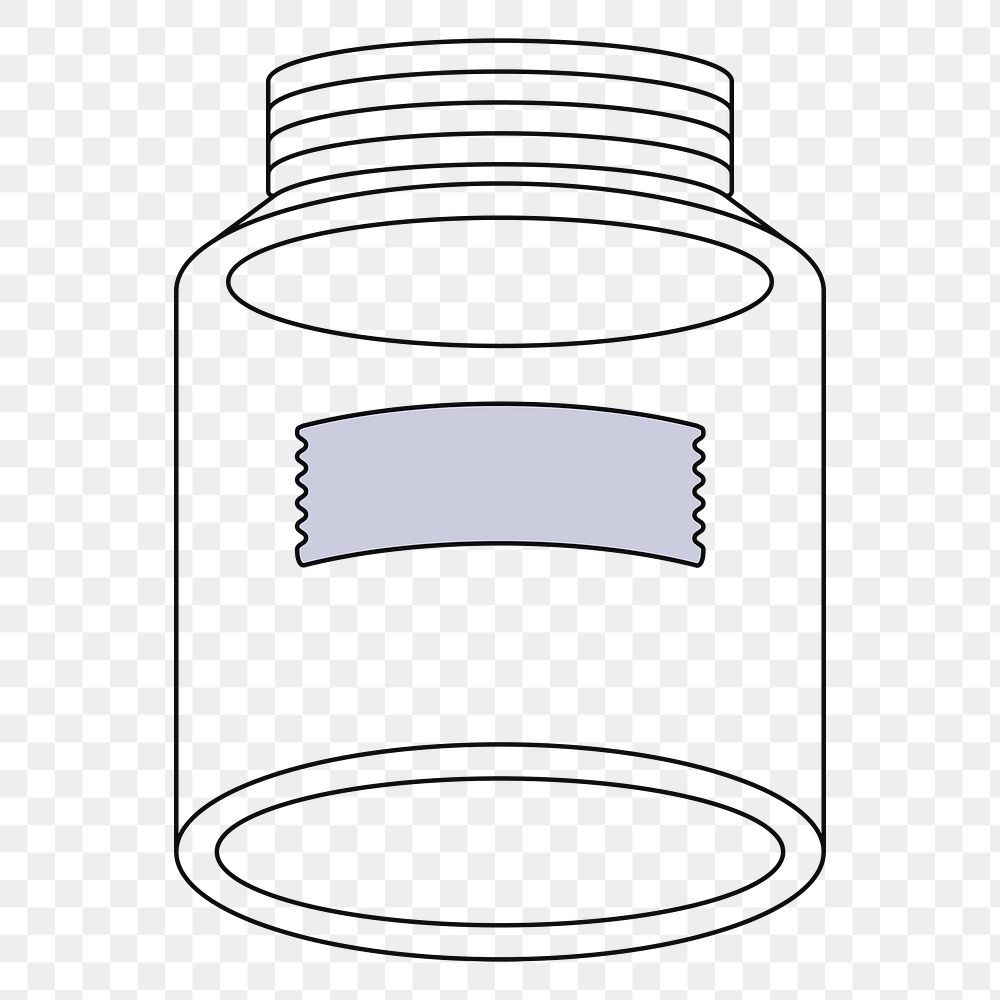 PNG Empty donation jar, flat object illustration, transparent background